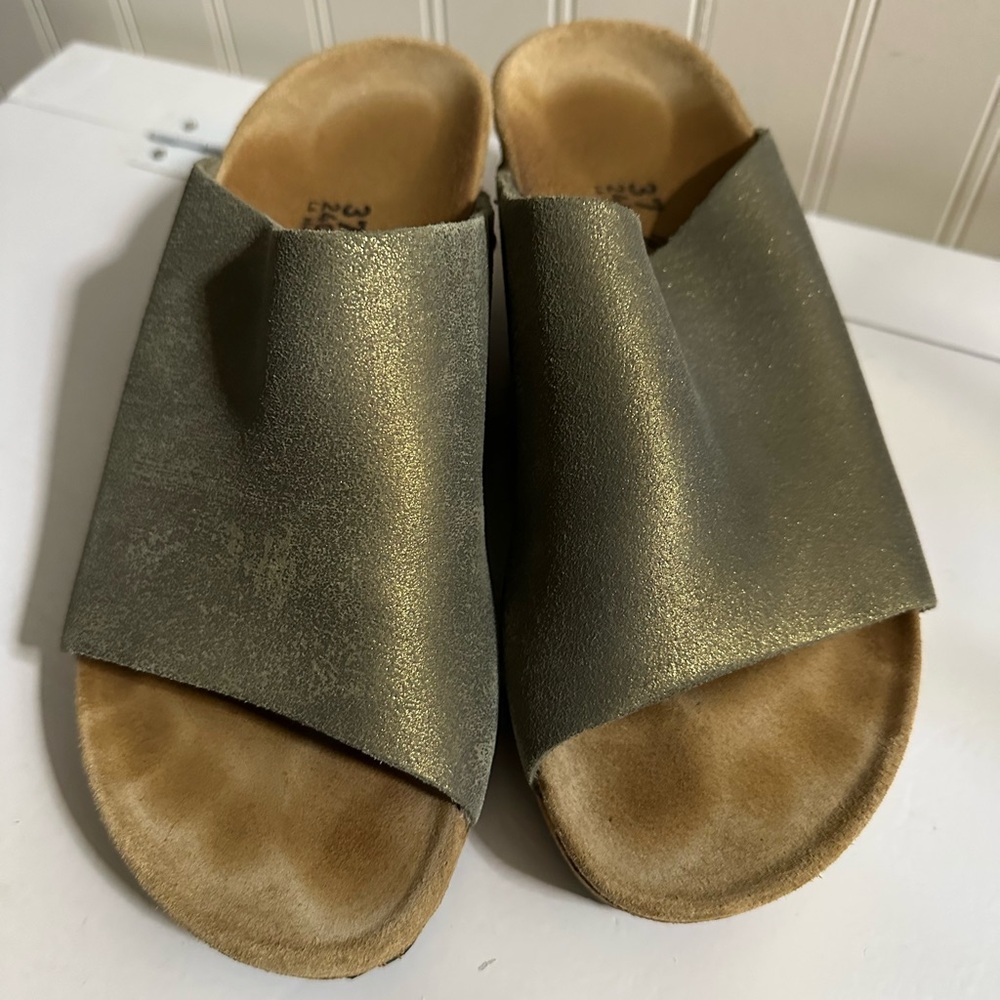 Gold Slide Sandals